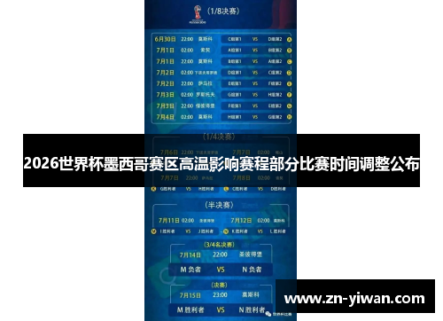 2026世界杯墨西哥赛区高温影响赛程部分比赛时间调整公布